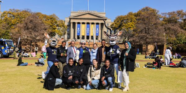 Wits staff outside the Great Hall
